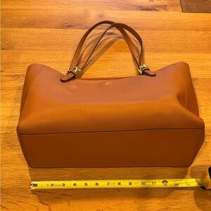 Tory Burch Cognac Saffiano Leather Large Zip Tote Bag
